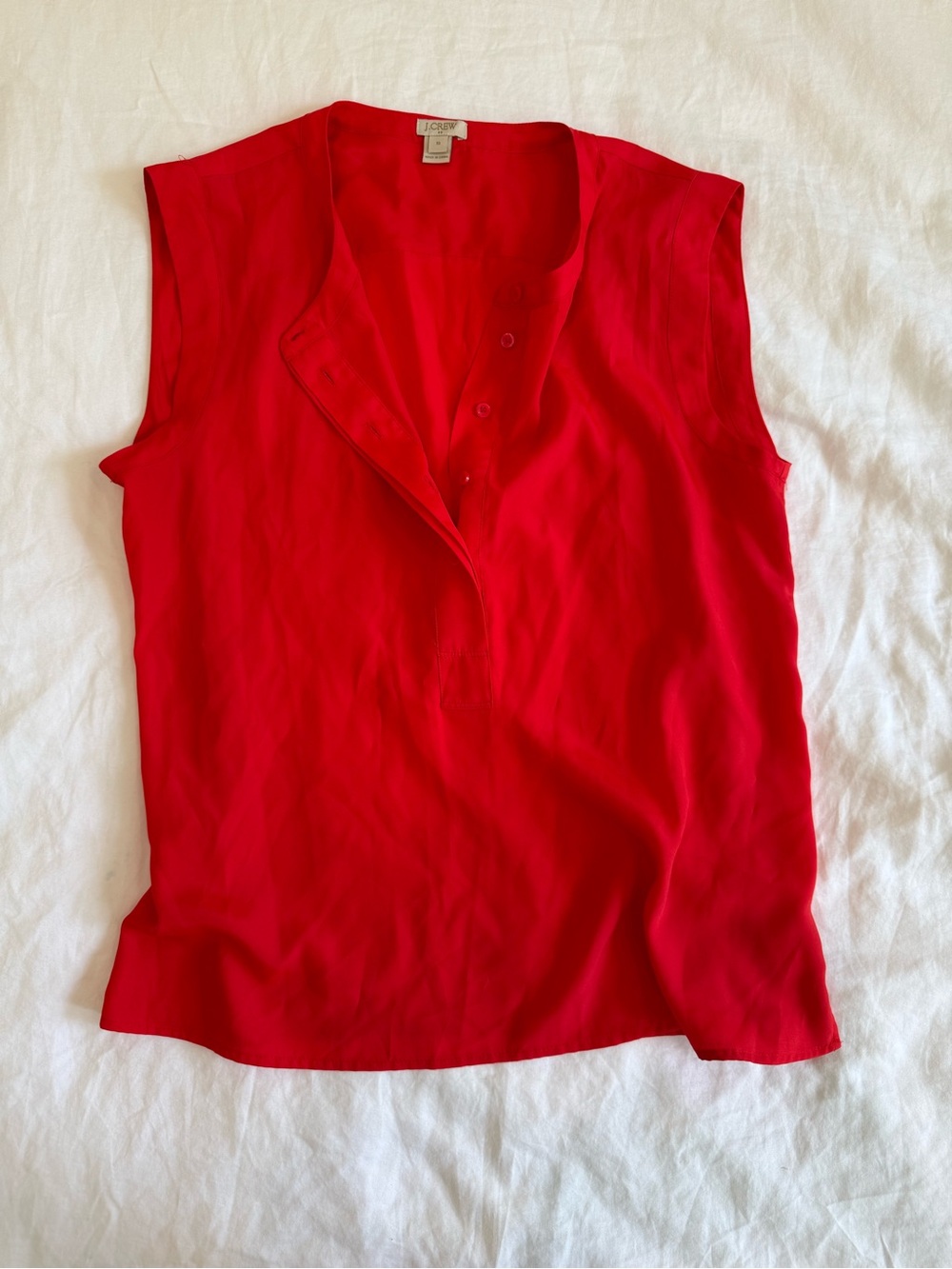 J. Crew Red Sleeveless V-Neck Camisole